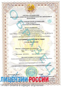 Образец сертификата соответствия Забайкальск Сертификат OHSAS 18001