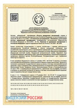 Приложение к сертификату для ИП Забайкальск Сертификат СТО 03.080.02033720.1-2020